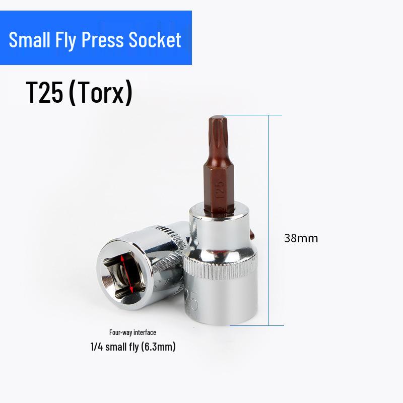 Screwdriver Socket Set: 1/4 Inch (6.3mm) Hex, Cross, Slotted, Pozi, Torx Bits