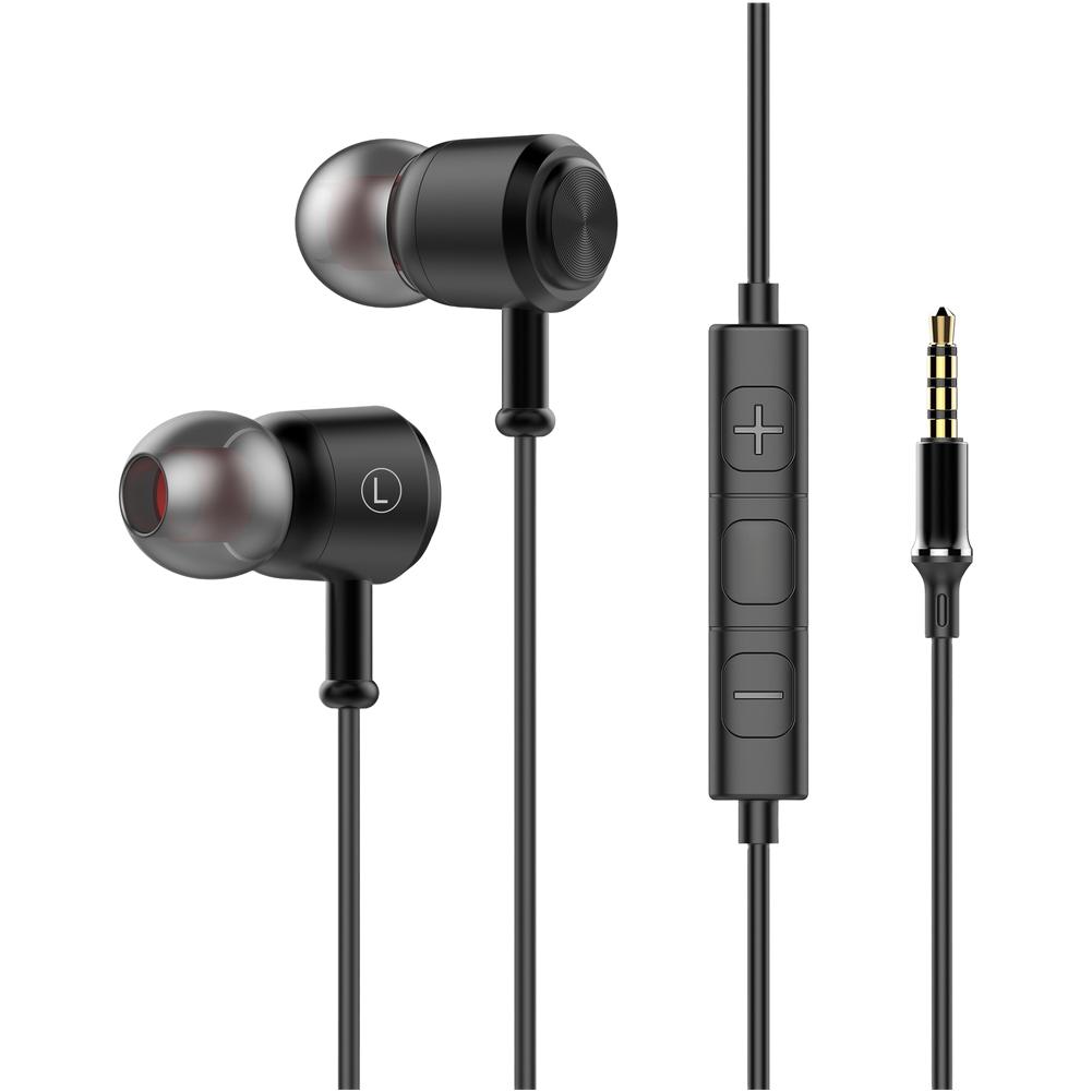 HiFi Wired Earbuds With Microphone For Gaming And Music Featuring 360 Degree Bass Effect And Digital Decoding Chip In Black