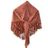 Winter scarf new fashion men's and women's knitted shawl scarf neck piercing large triangle scarf shoulder tassel shawl outside
