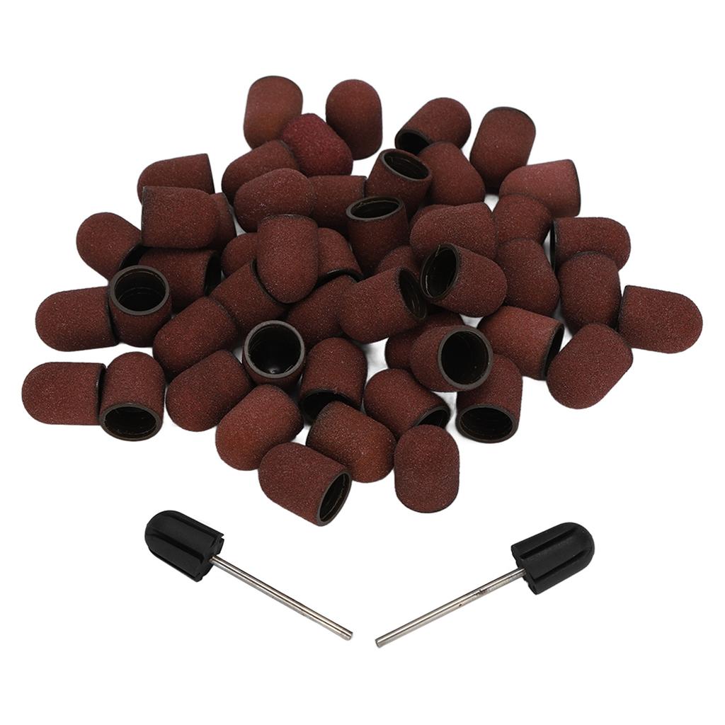 Professional Nail Polish Tool Kit 50pcs 180# Grit Nail Sanding Cap 2pcs Sanding Shaft