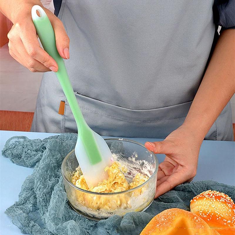 Silicone Spatula Heat Resistant Flexible Spatula Cake Cream Soft Spatula Translucent Head Spatula Baking Tools Kitchen Utensils
