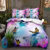 Colorful Butterfly Bedding Set Sparkling 3D Duvet Cover DE/AU/EU Full Size Luxury Women's Quilt Cover  Gift