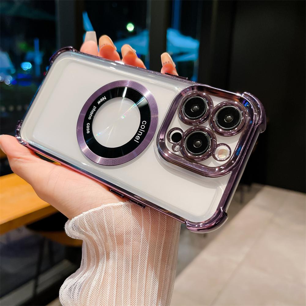 

Роскошный прозрачный магнитный чехол для Magsafe для iPhone 14 Pro Max 13 12 11 Plus, противоударный бампер, чехол для беспроводной зарядки