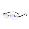 803 Custom Logo Ultra-Light Rimless Presbyopic Eye Glasses Farsighted Anti-Blue Light Reading Glasses for Men Women Square