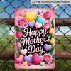 2D Flach, 1 Stück Herzballon Floral Muttertag Metall Wandkunst Schild "Alles Gute zum Muttertag" - 8*12 Zoll Aluminium Rustikale Heimdekoration, Niedliche Wandkunst, Süß