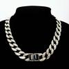 European and American Hip-hop Men's 15mm Flat and Simple Cuban Necklace, Trendy Light Luxury Men's Accessories