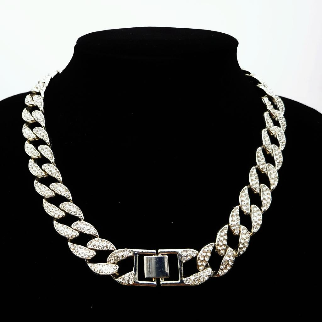 European and American Hip-hop Men's 15mm Flat and Simple Cuban Necklace, Trendy Light Luxury Men's Accessories