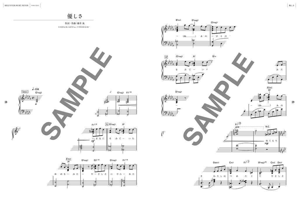 Partitura Oficial para Piano Kaze Fujii EVER HURT PIANO “HELP NEVER” (PUNTUACIÓN OFICIAL)