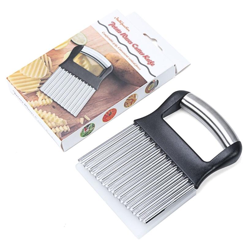 Efficient Wavy Blade Vegetable Slicer Stainless Steel Ergonomic Kitchen Slicing Tool For Potato Carrot Cucumber