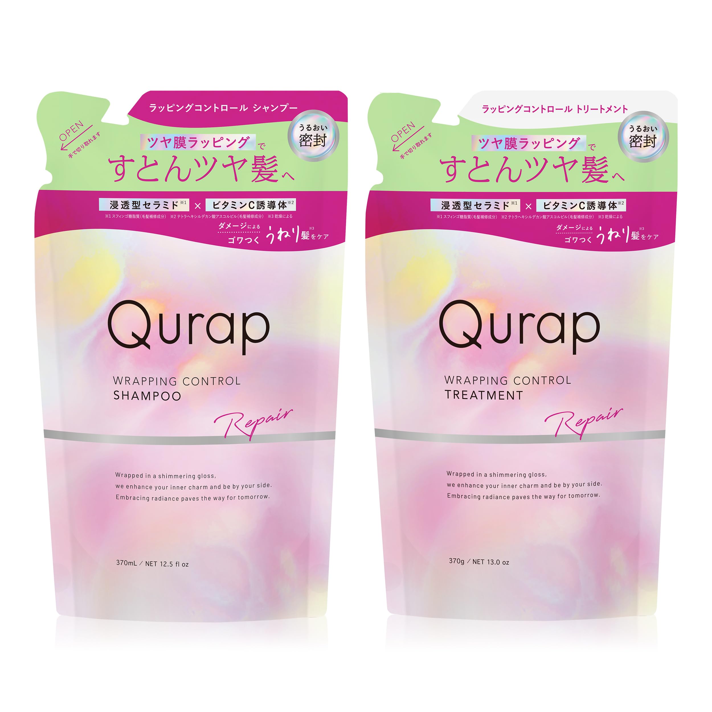 

Набор шампуня и кондиционера Qurap Запасной блок Шампунь с аминокислотами Уход за сильно поврежденными волосами [Контроль завивки] розовый