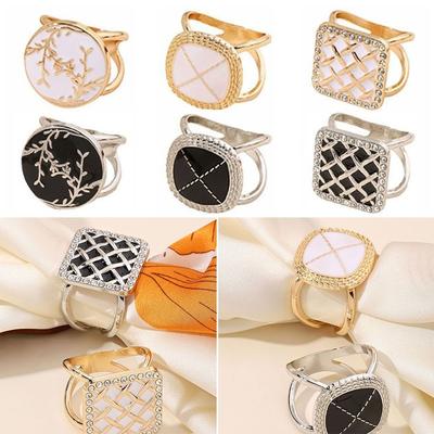 Black/White Scarf Clip Alloy Headscarf Brooch Exquisite Scarf Pins