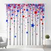 Red Blue White Star Confetti Curtains Set of 2 Rod Pocket Semi Sheer for Living Room Bedroom Decor
