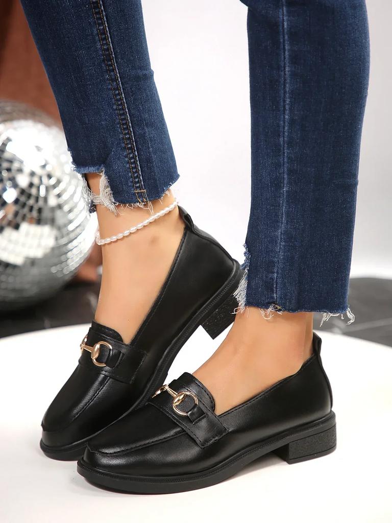 Módní dámské ploché mokasínyRetro kulatá špička Malé kožené boty Měkká podrážka Zahraniční obchod Velká velikost Trend Zapatos Baratos Výprodej...