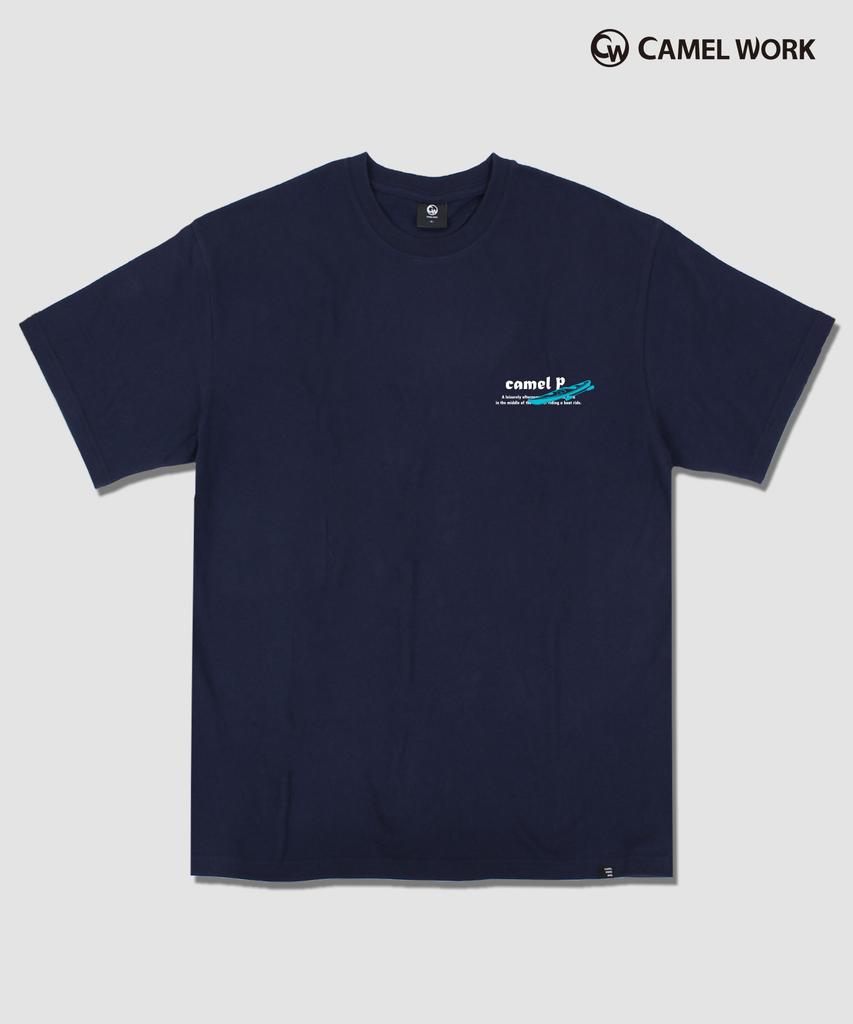CAMEL WORK Short Sleeve T-Shirt (Navy)