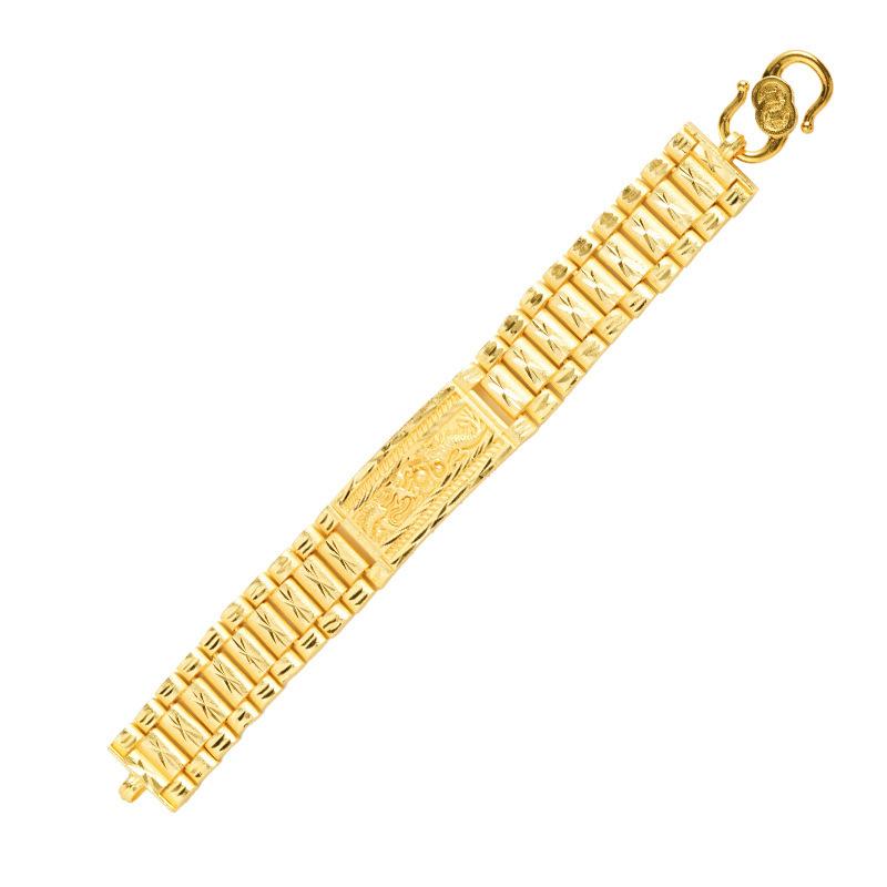 Double Dragon Playing with Pearls Bracelet Domineering Men's Retro Chinese Style Watch Chain Bracelet