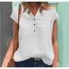 BITCED Women's Fashion Casual Solid Color Print Short Sleeve V-Neck   Blouses & Shirts
