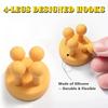 4Pcs Silicone Toothbrush Holders Hook Waterproof Self Adhesive Wall Mounted Single Hook for Hanging Key Plug Holder