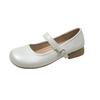 Flat bottom light mouth low heel Mary Jane single shoes women's 2025 summer new French beautiful pearl with skirt small leather shoes