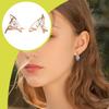 Women Girls Sparkling Crystal Hollow Triangular Zircon Stud Earrings Jewelry
