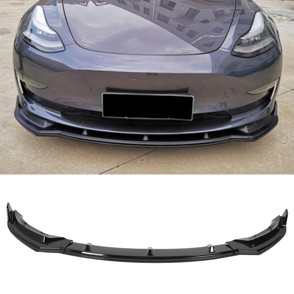3PCS Front Bumper Lip Spoiler Reduce Wind Resistance Abrasion Resistant Replacement for     2017 to 2023