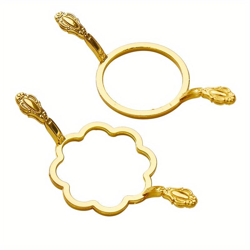 2PCS Lacquer Wax Mold Hardware Pattern Circle Mold Lacquer Seal Stamping and Shaping Device Metal Wax Sealing Mold