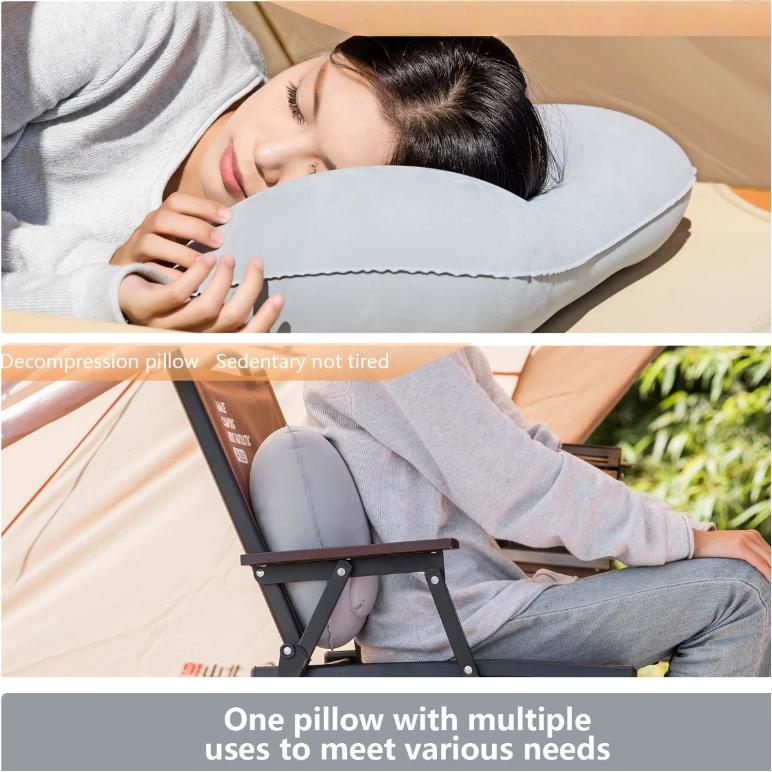 Camping Inflatable Pillow Portable Ultralight Travel Hiking Air Sleeping Pillow for Neck and Lumbar Support Universal Car Lumbar Cushion