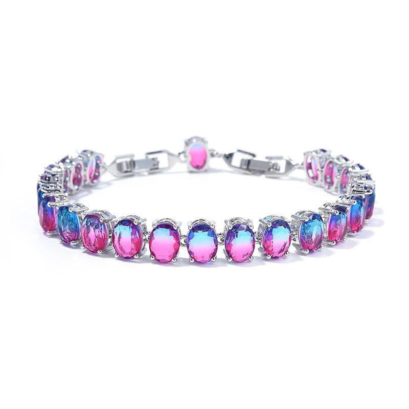 Women'S Simple Women'S Bracelet Jewelry Inlaid Round Zircon Bracelet