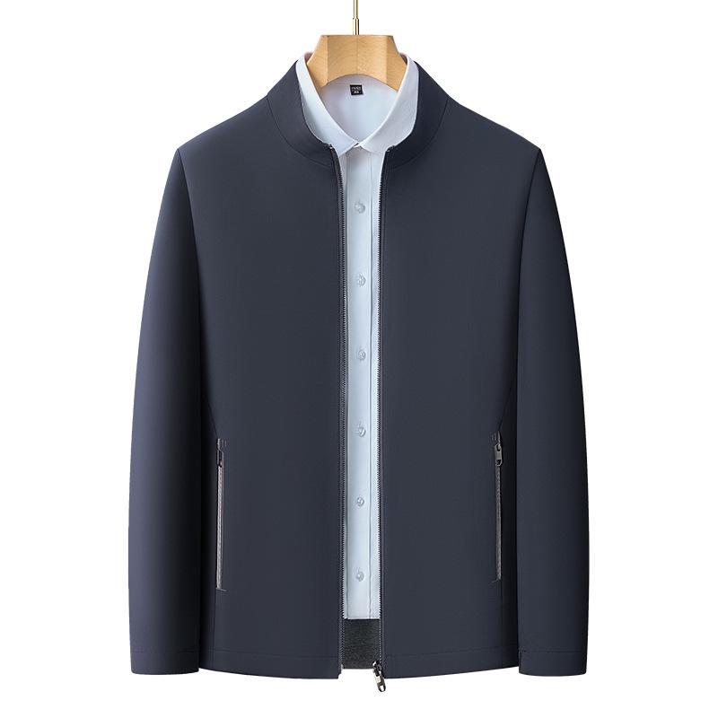 Men's Double-Sided Stand-Collar Jacket - Spring & Autumn Business Casual Coat for Middle-Aged Dads