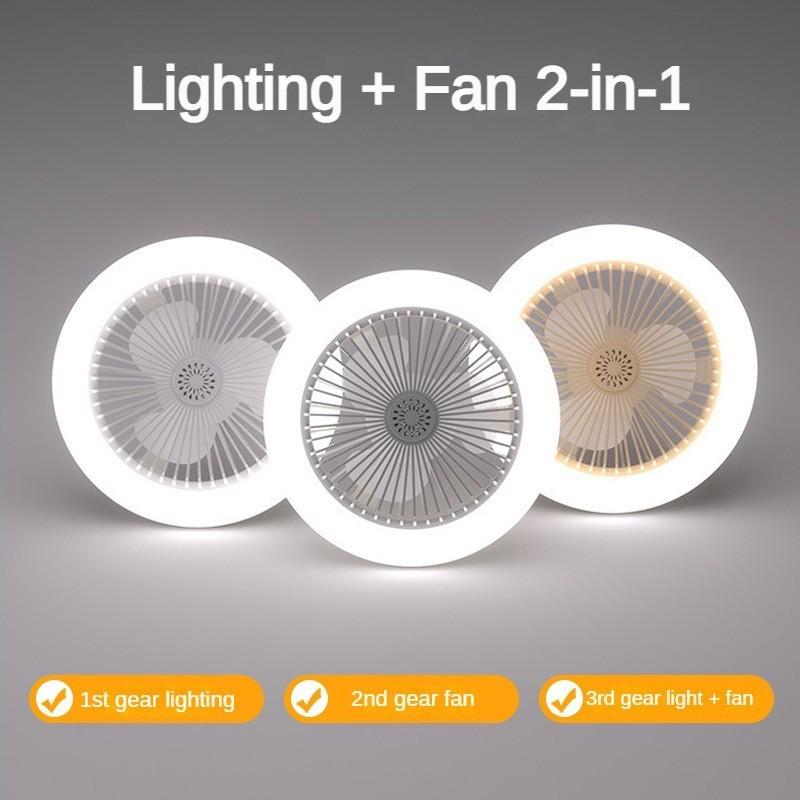 30W High Brightness Energy-saving Light Fan Household Remote Control LED Ceiling Fan Light Kitchen E27 Screw Mouth Ceiling Fan Lamp