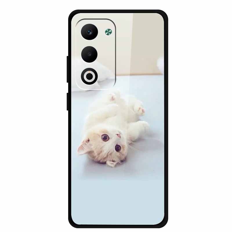 Glass Back Cover For Oppo A5 5G 2025 Phone Case 6.67" Hard Tempered Glass Case For Oppo A5i Pro 4G Case A5iPro Soft Bumper Shell