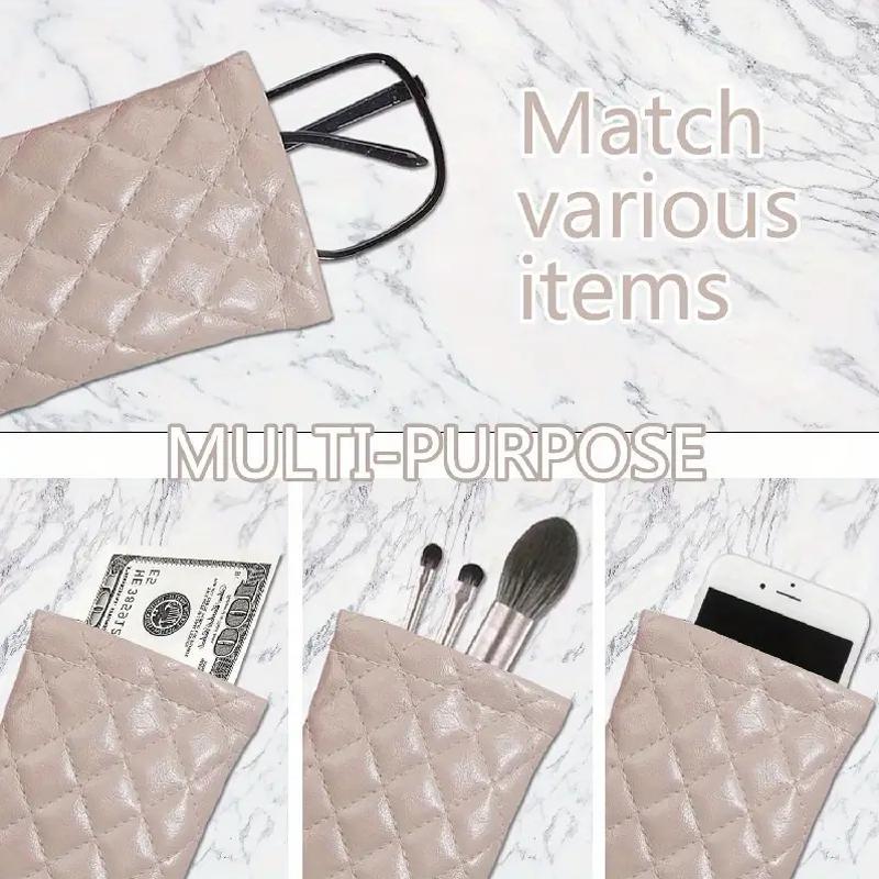 Stylish and Simple PU Leather Glasses Bag Waterproof and Pressure-resistant Sunglasses Portable Glasses Bag Storage Bag