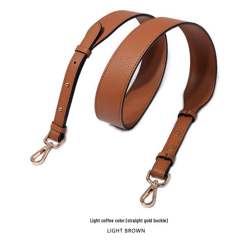 Breiter Schulterriemen aus Rindsleder mit genarbter und Litschi-Musterung - Vielseitiger, verstellbarer Taschen-Ersatzriemen