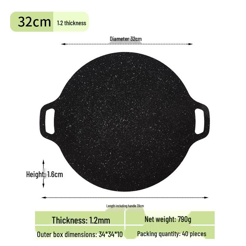 Portable Non-stick Korean BBQ Griddle - Outdoor Camping Stove Top Round Teppanyaki Grill Pan