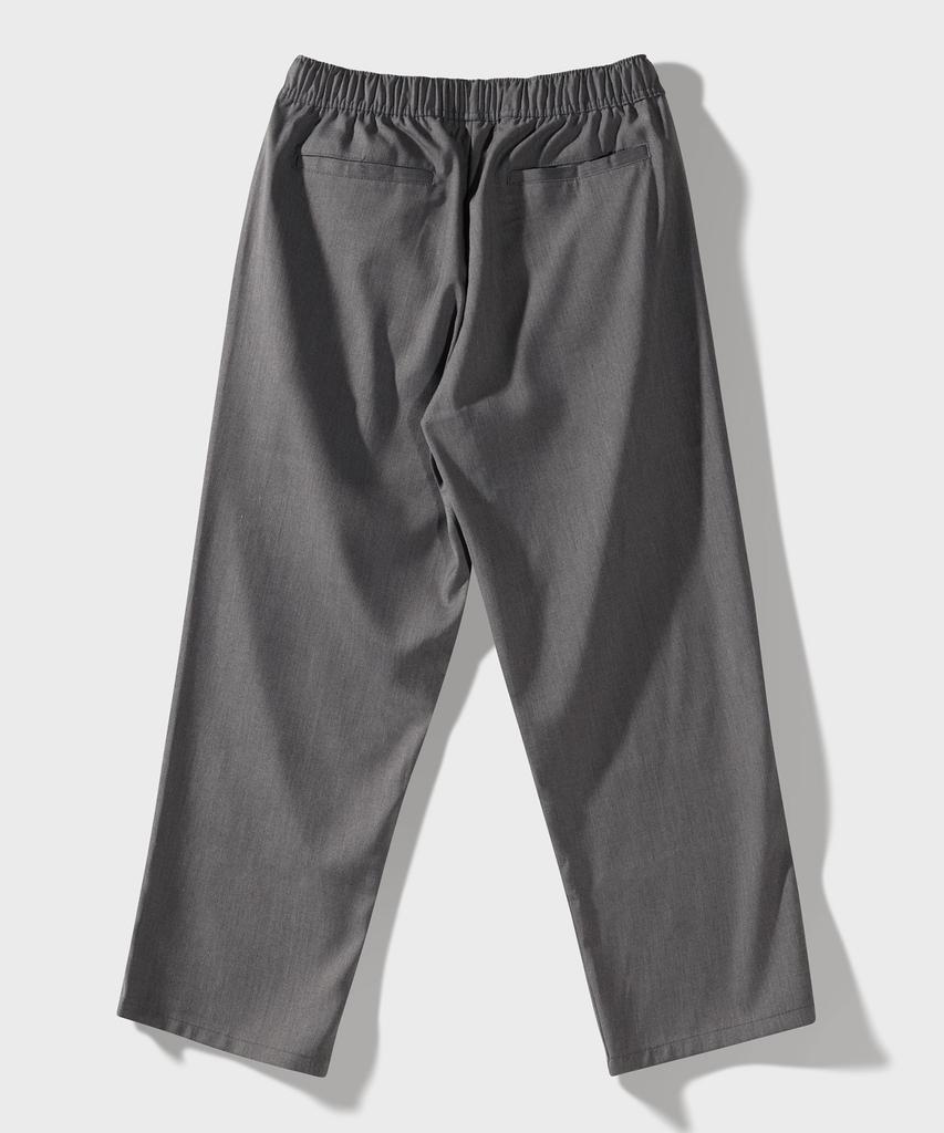 FFEFF STUDIO Single-Pleat Elastic Slacks (Gray)