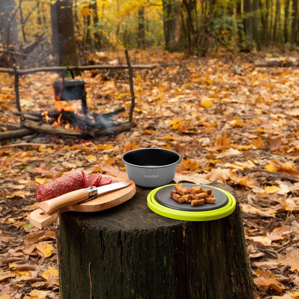 Outdoor Pure Ti Picnic Bowl Portable Tableware Camping Travel Anti-Scald Instant Noodle Bowl