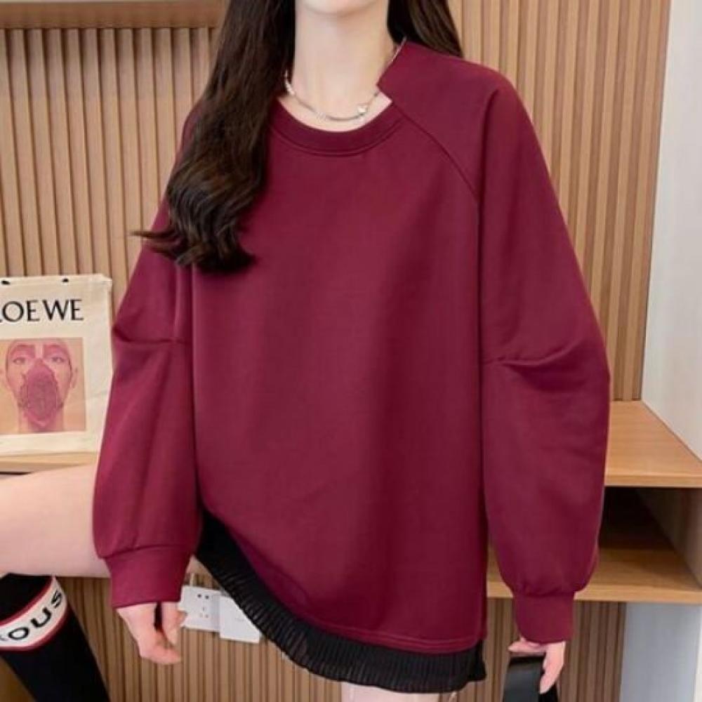 Navava Women Simple Basic Long Sleeve Sweatshirt Nt3050