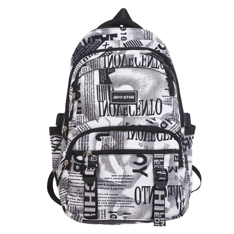 

Камуфляжный рюкзак мужской большой вместимости для отдыха, школьный рюкзак для учеников средней школы, женский рюкзак с граффити, парный рюкзак белый