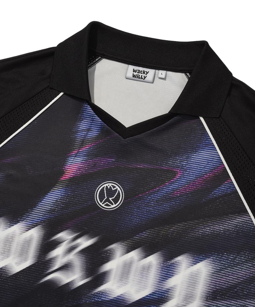 WACKY WILLY Blockcore Jersey T-Shirt Black