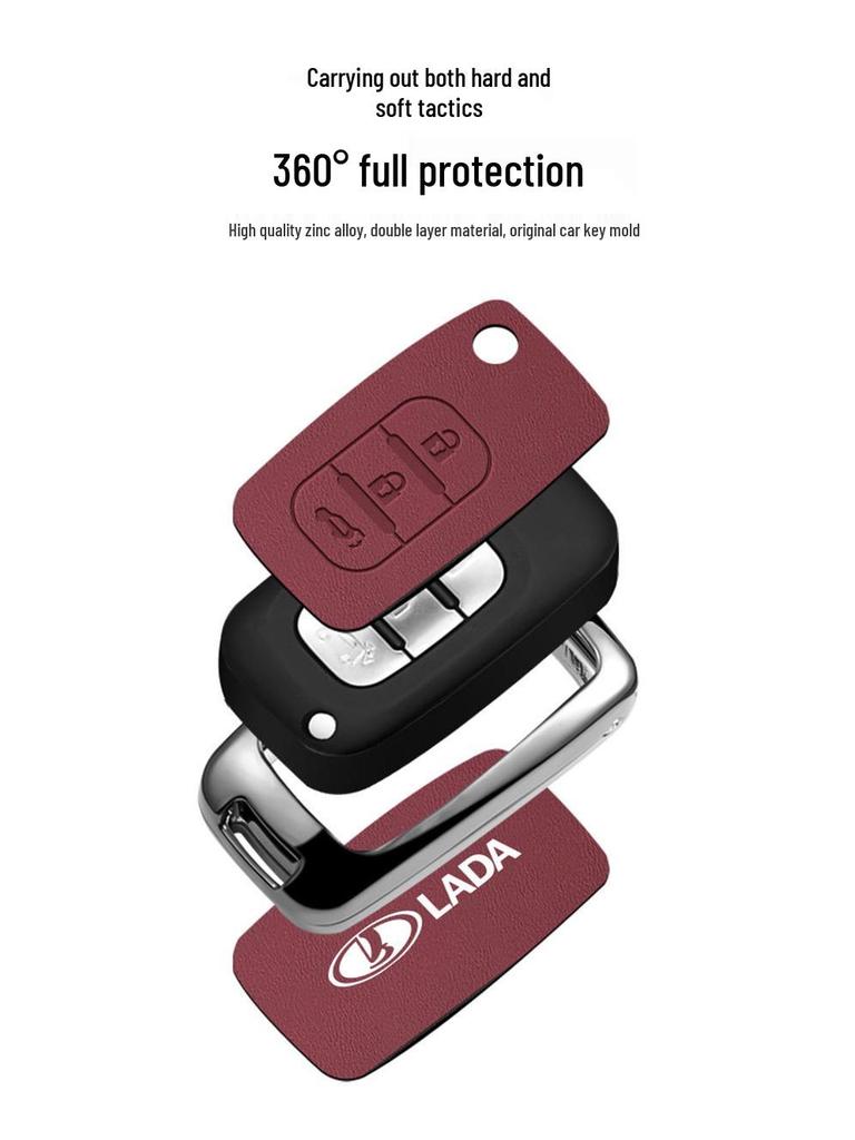 High-End Protective Key Case for Lada - Fashionable and Durable Cover with Buckle