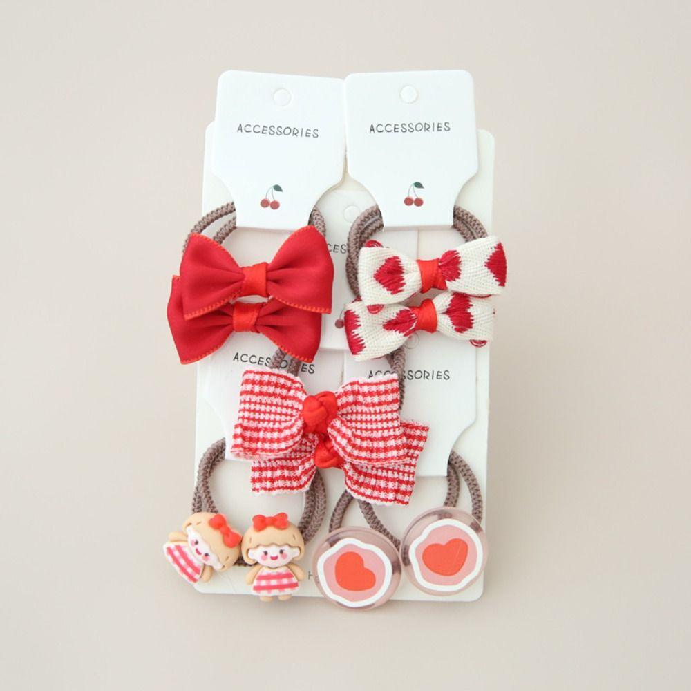 10 Stück Niedliche Elastische Gummibänder Kinder Mädchen Haarband Luxus Haargummis Schleife