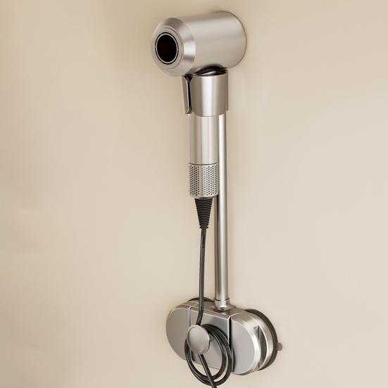 Universal Hair Dryer Holder 360 Degree Rotating Hands-Free Adjustable Suction Cup Wall Mount