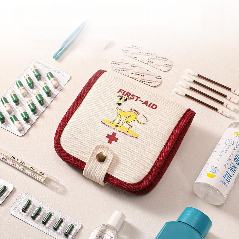 1pcs Mini First Aid Kit Bag Travel Makeup Organizer Multi-Purpose Large Capacity Storage Pouch for Medical Supplies & Cosmetics