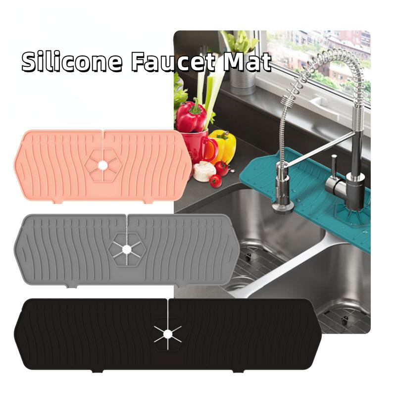 Silicone Pad Solid Color Clean Sanitary Faucet Kitchen Sink Splash Pad Irregular Drainage Tools Household Tools