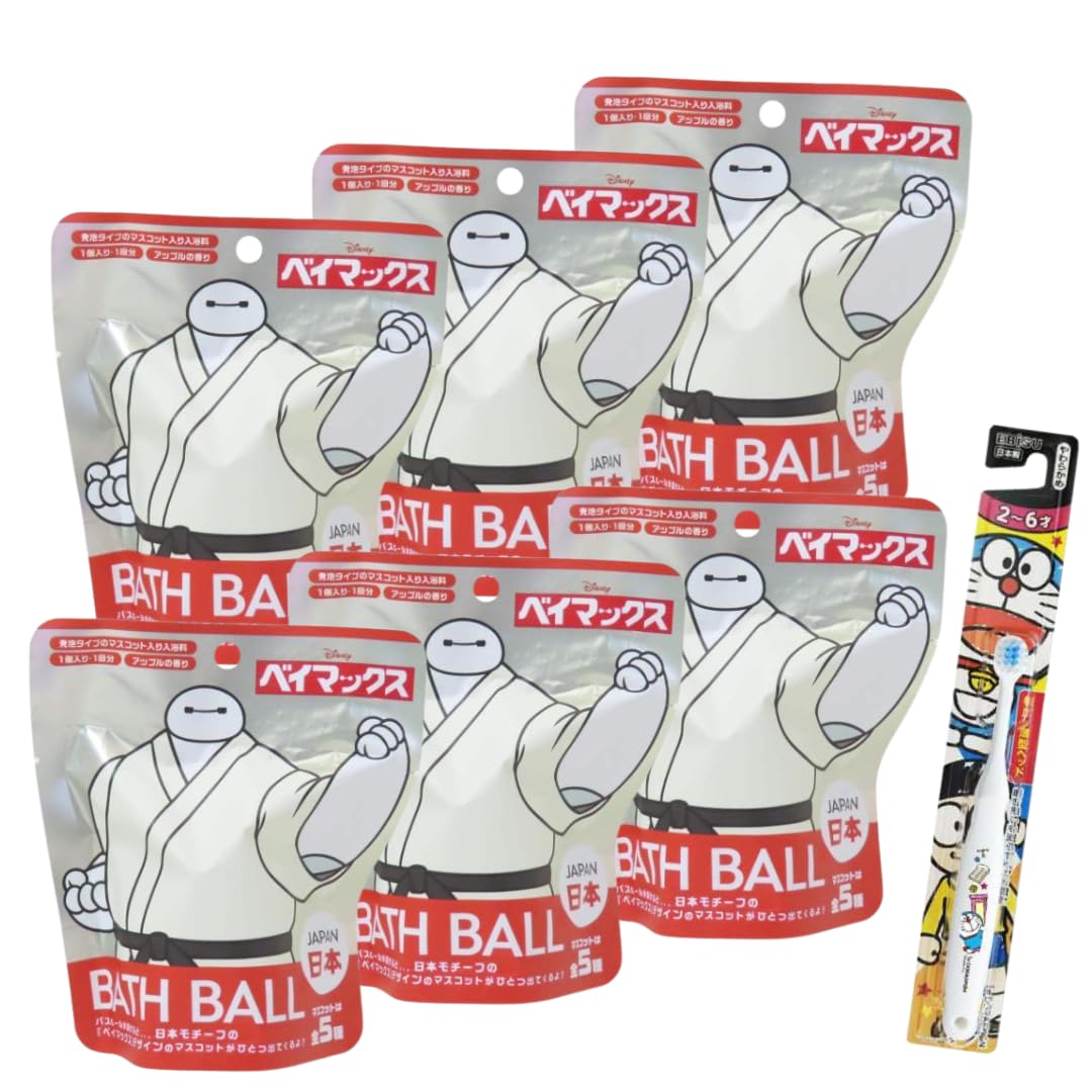

Set of 6 Disney Bath Bombs by Nord Corporation featuring Baymax and a Includes a bonus character A for kids and moms mascot. toothbrush. must-have