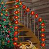 2M 10LED/3.5M 10LED Christmas Poinsettia Garland Poinsettia Velvet Artificial Poinsettia Garland String Lights for Christmas Tree Decor