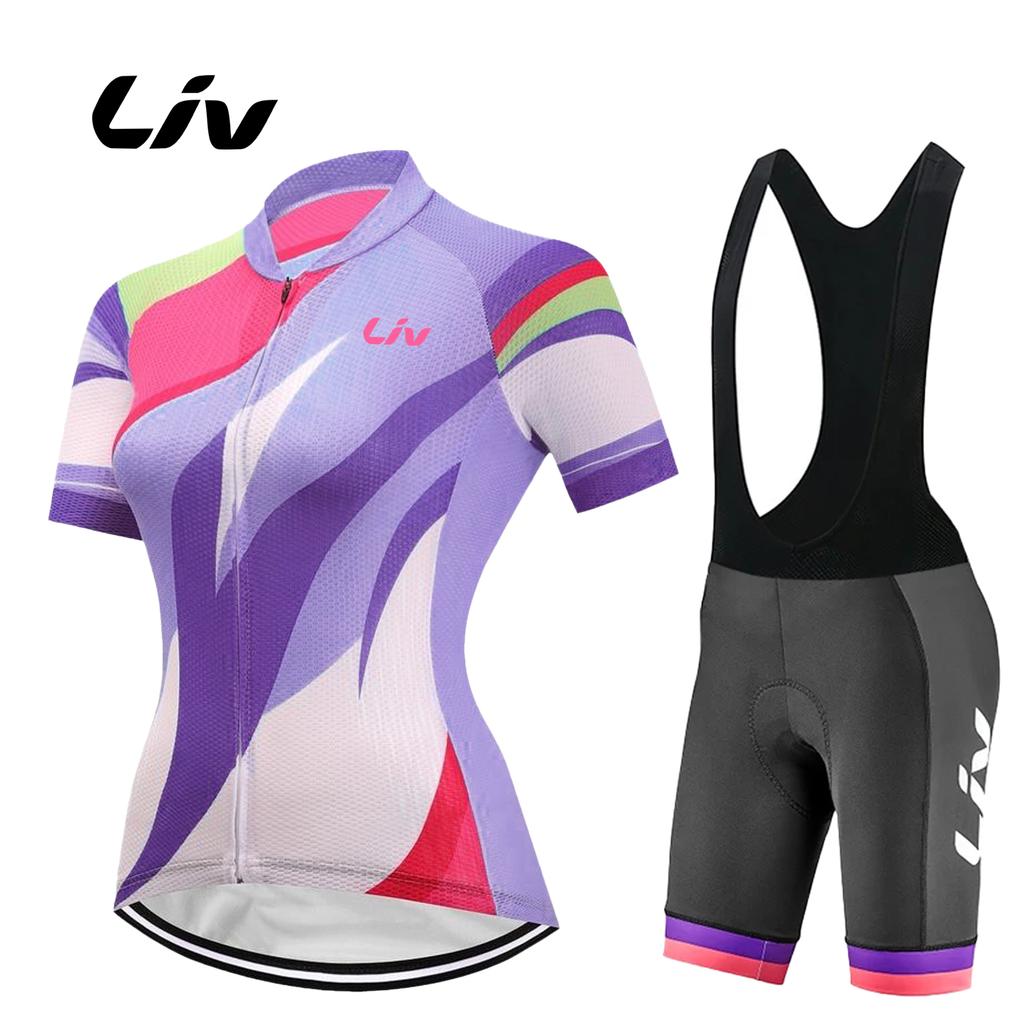 Women Short Sleeve Mtb Bike Clothing Racing Bicycle Clothes Ropa Ciclismo Cycling Jersey Bib Set Summer Breathable Cycling Suit Set 2026