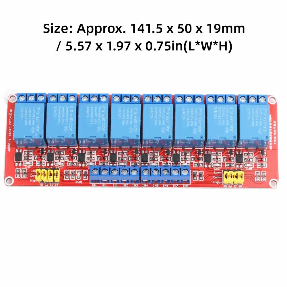 Control Module DC 12V Relay 8‑Channel High and Low Level Trigger Relay Module Circuit Controller Module Control Systems