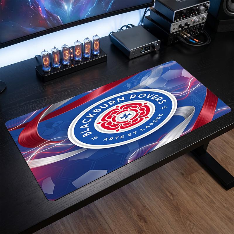 Tappetino per Mouse Grande Stampa Calcio Blackburn Rovers, Tappetino Esteso Antiscivolo per Scrivania da Gioco per Ufficio Casa