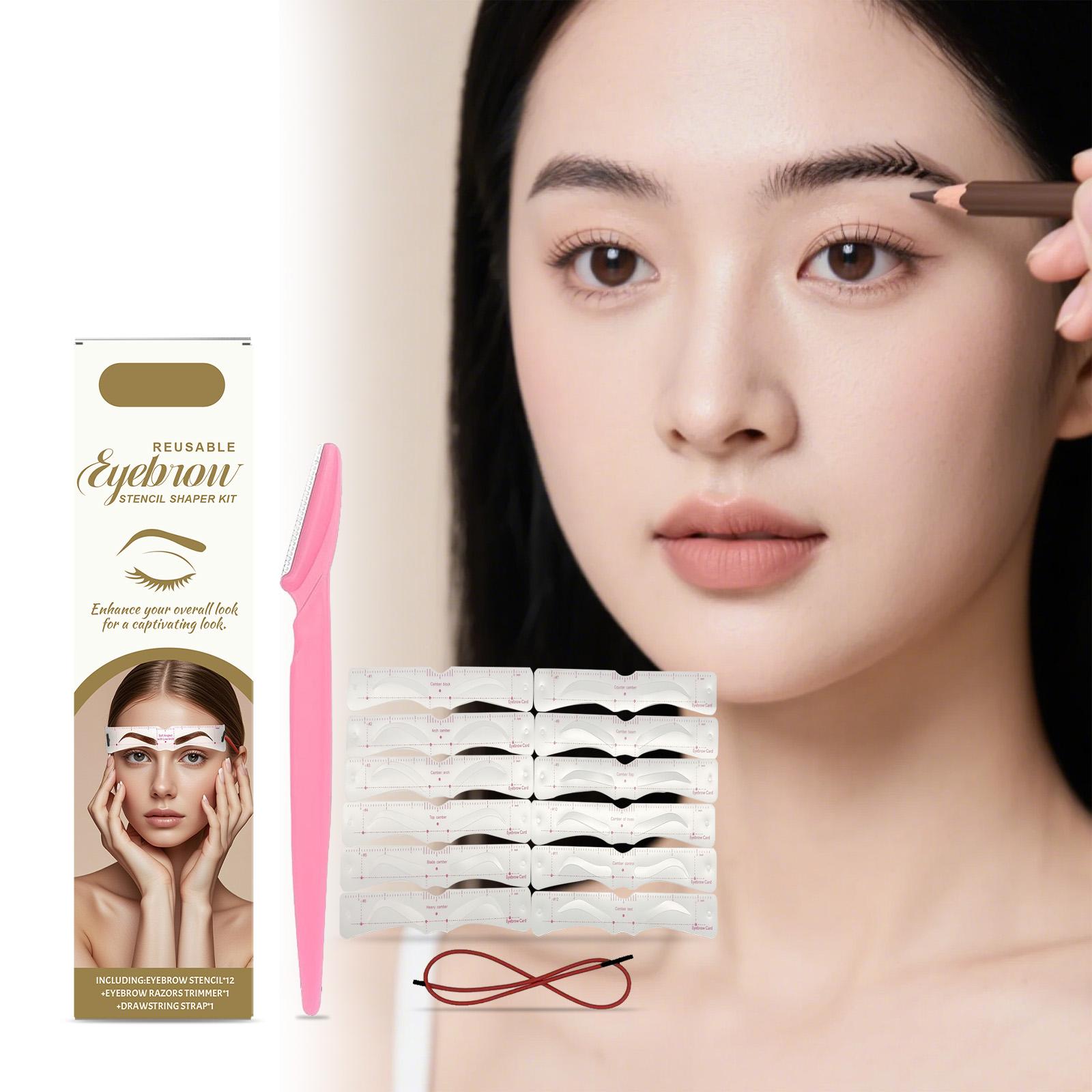 

Многоразовый набор для формирования бровей Трафарет Модель бровей Многоразовый инструмент для придания формы бровям Инструмент для ленивых бровей One Size белый