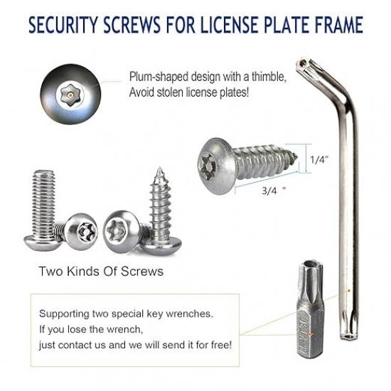 License Plate Screws- Stainless Steel Bolt Fasteners Kits for Car Tag Frame Hold
